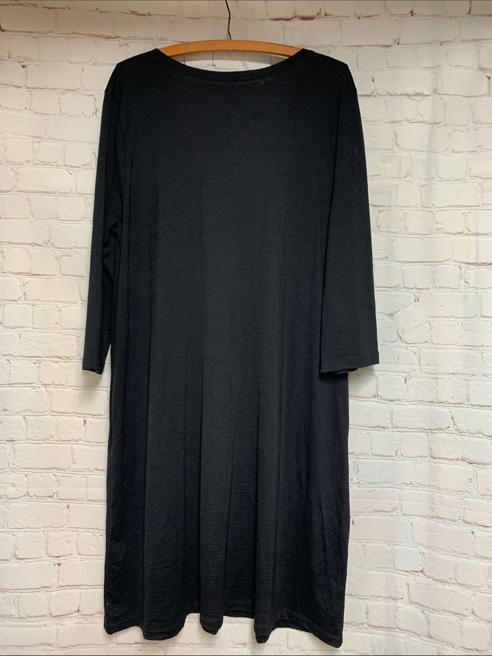 Wool& Merino Wool Black Swing Dress Size XL Long - Picture 5 of 5